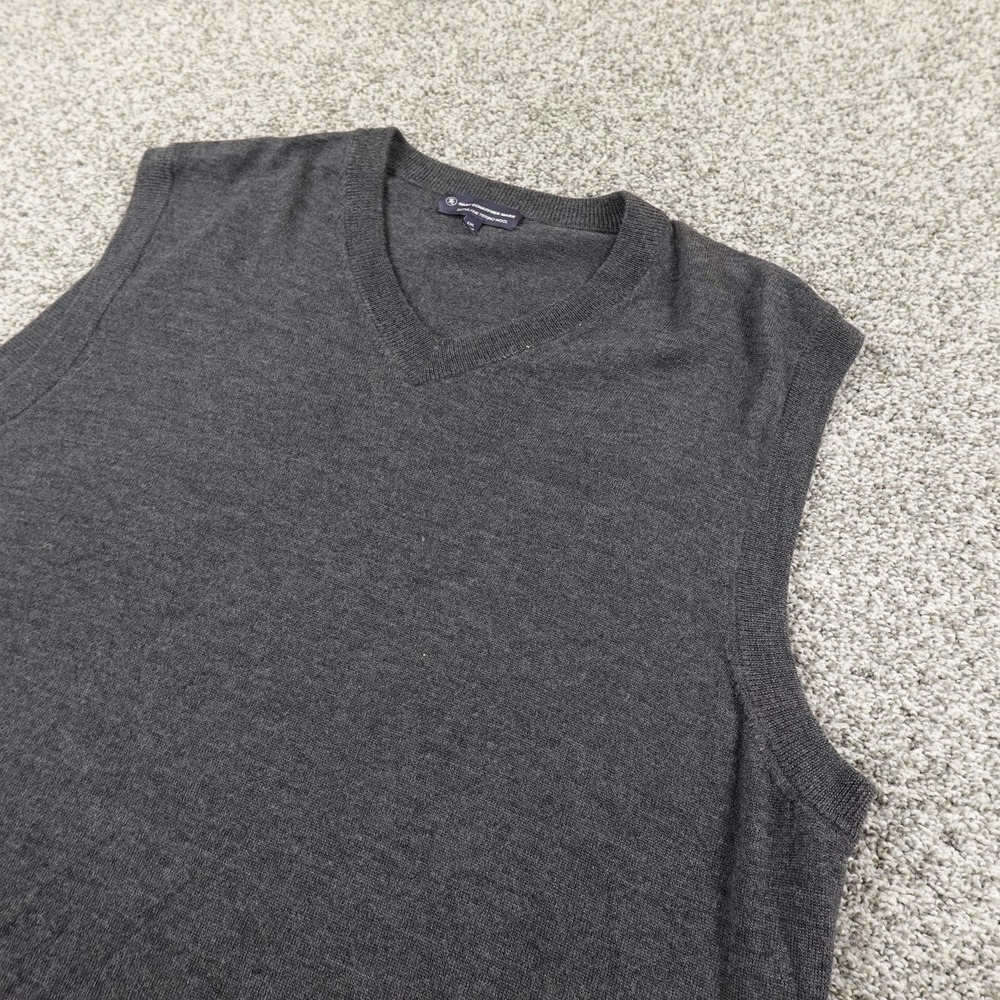 Hart Schaffner Marx Vest Mens 2XL Gray Merino Wool V Neck Sweater Pullover‎ Soft
